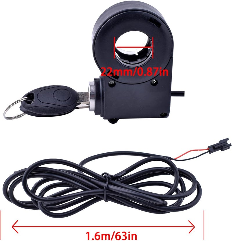 Chokayaky Universal Bike Key Ignition 12V-96V Ebike Ignition Switch with Key Superior Anti-Theft Electric Scooter Key Switch 2 Wires Electric Scooter Ignition Lock Key Switch Scooter Key Ignition Replacement - Image 4